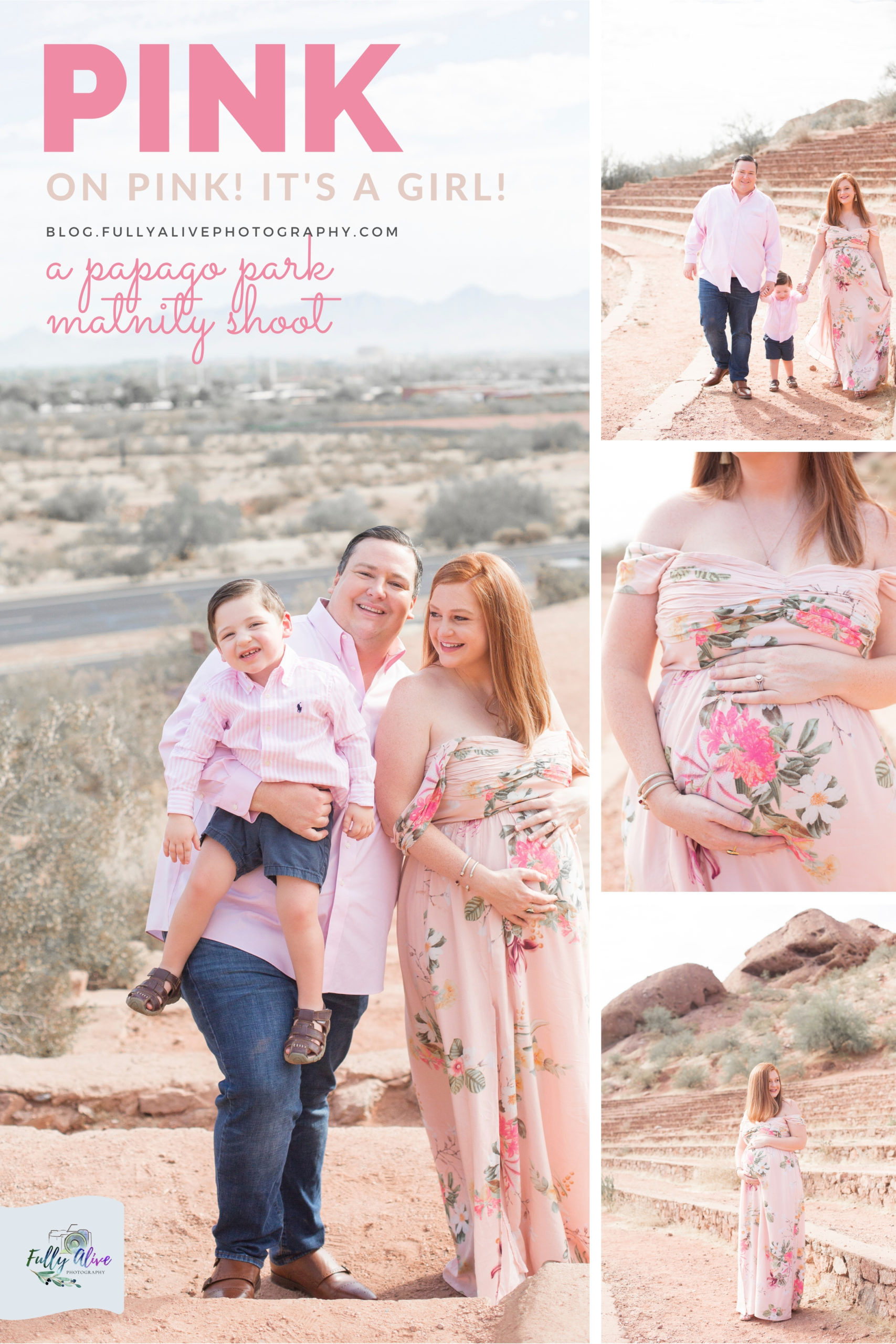 Pink On Pink! Itâ€™s A Girl! A Papago Park Maternity Shoot